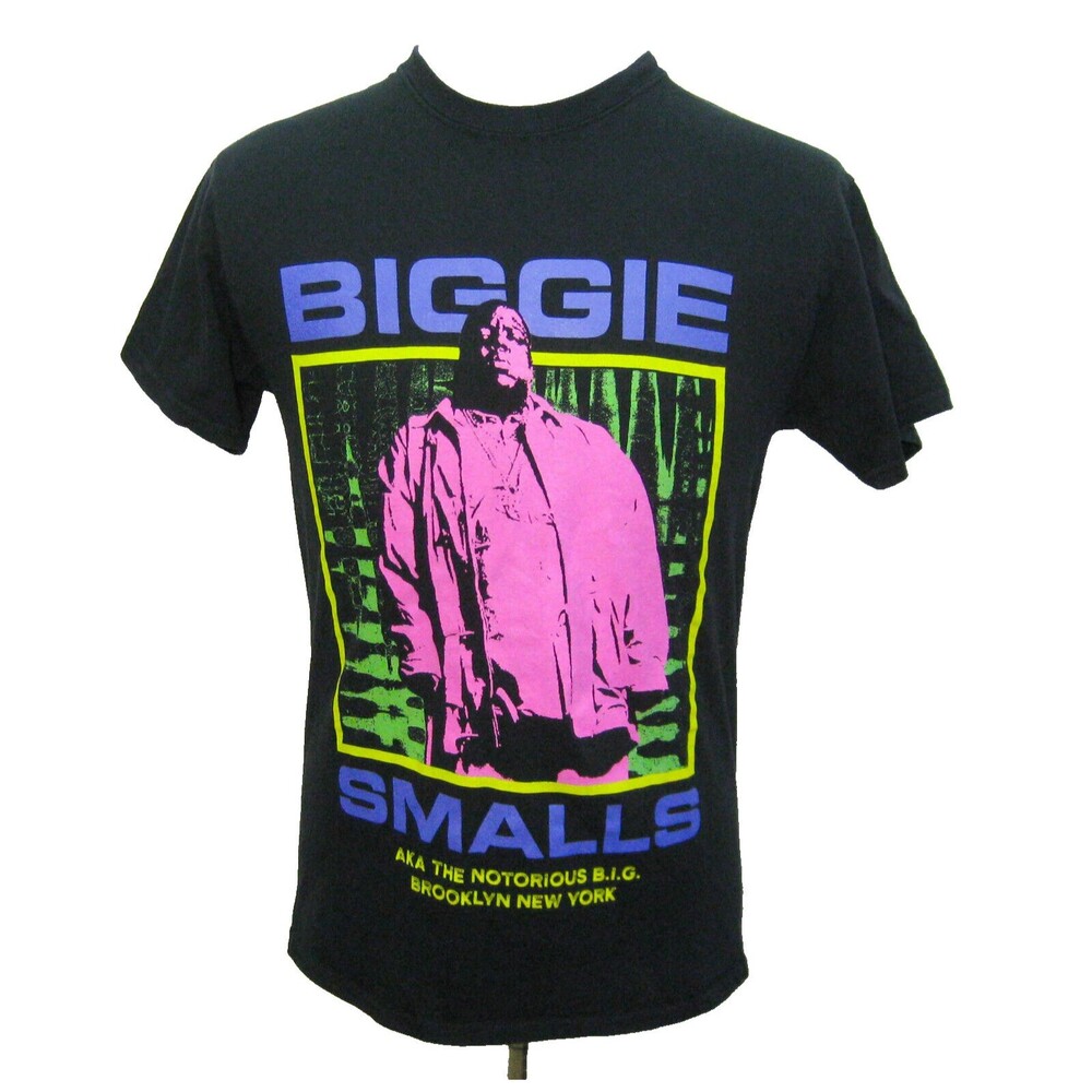 BIGGIE SMALLS Mens Medium Black Rap Hip Hop T-Shirt Vintage 90s Notorious B.I.G.